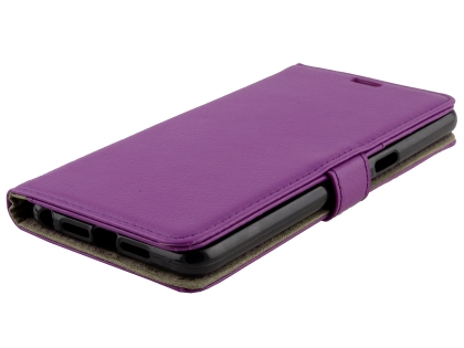 Synthetic Leather Wallet Case with Stand for OPPO AX5s - Purple