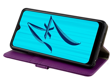 Synthetic Leather Wallet Case with Stand for OPPO AX5s - Purple