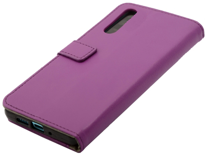 Synthetic Leather Wallet Case with Stand for Huawei P30 - Purple Leather Wallet Case
