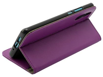 Synthetic Leather Wallet Case with Stand for Huawei P30 - Purple