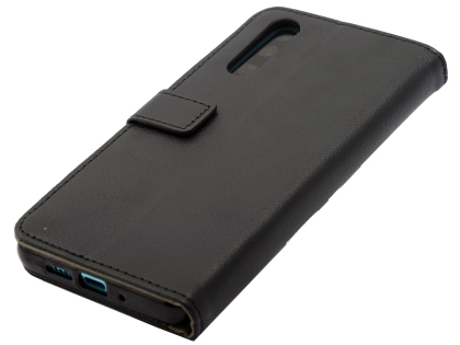 Synthetic Leather Wallet Case with Stand for Huawei P30 - Black Leather Wallet Case