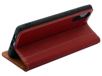 Premium Leather Case for Huawei P30 - Burgundy
