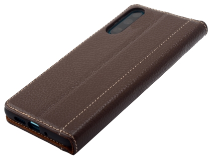 Premium Leather Case for Huawei P30 - Brown Leather Wallet Case