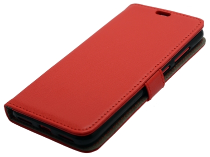 Slim Synthetic Leather Wallet Case with Stand for Huawei Y7 Pro (2019) - Red