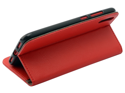 Slim Synthetic Leather Wallet Case with Stand for Huawei Y7 Pro (2019) - Red