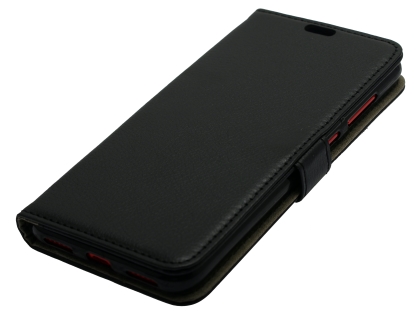 Slim Synthetic Leather Wallet Case with Stand for Huawei Y7 Pro (2019) - Black