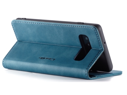 CaseMe Slim Synthetic Leather Wallet Case with Stand for Samsung Galaxy S10 - Teal