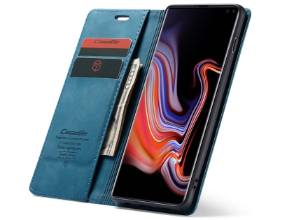 CaseMe Slim Synthetic Leather Wallet Case with Stand for Samsung Galaxy S10+ - Teal