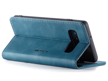 CaseMe Slim Synthetic Leather Wallet Case with Stand for Samsung Galaxy S10+ - Teal