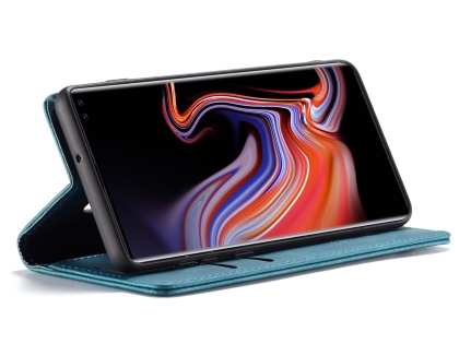 CaseMe Slim Synthetic Leather Wallet Case with Stand for Samsung Galaxy S10+ - Teal