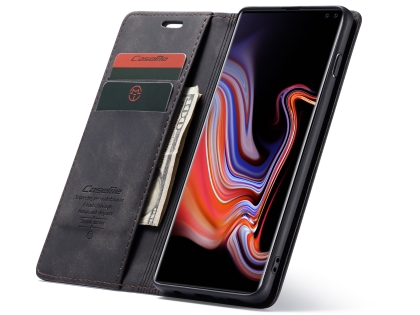 CaseMe Slim Synthetic Leather Wallet Case with Stand for Samsung Galaxy S10+ - Charcoal