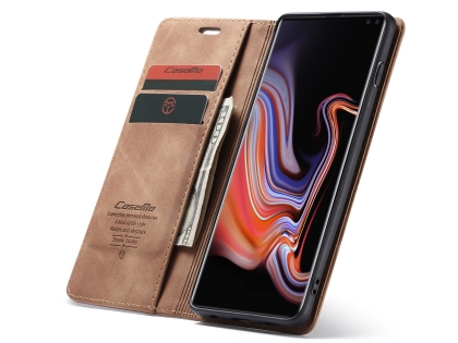 CaseMe Slim Synthetic Leather Wallet Case with Stand for Samsung Galaxy S10+ - Tan