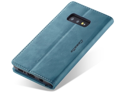 CaseMe Slim Synthetic Leather Wallet Case with Stand for Samsung Galaxy S10e - Teal