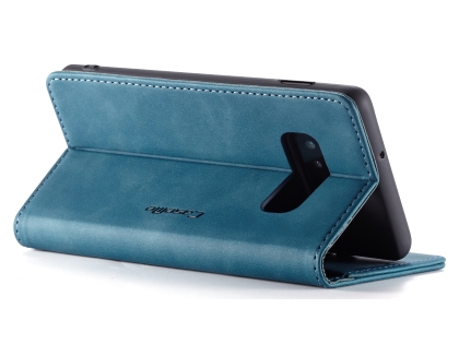 CaseMe Slim Synthetic Leather Wallet Case with Stand for Samsung Galaxy S10e - Teal