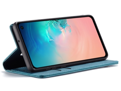 CaseMe Slim Synthetic Leather Wallet Case with Stand for Samsung Galaxy S10e - Teal