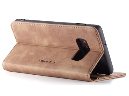 CaseMe Slim Synthetic Leather Wallet Case with Stand for Samsung Galaxy S10e - Tan