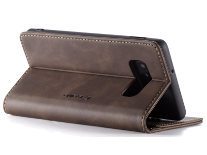 CaseMe Slim Synthetic Leather Wallet Case with Stand for Samsung Galaxy S10e - Chocolate