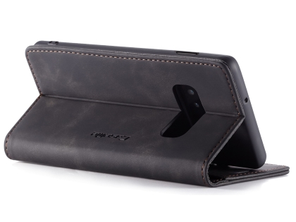 CaseMe Slim Synthetic Leather Wallet Case with Stand for Samsung Galaxy S10e - Charcoal