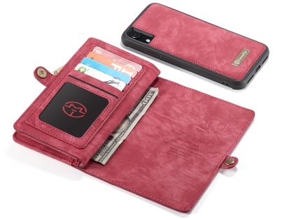 CaseMe 2-in-1 Synthetic Leather Wallet Case for iPhone XR - Pink/Blush