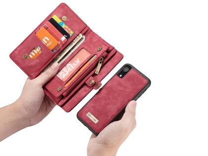 CaseMe 2-in-1 Synthetic Leather Wallet Case for iPhone XR - Pink/Blush