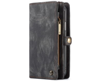 CaseMe 2-in-1 Synthetic Leather Wallet Case for iPhone XR - Khaki/Grey CaseMe 2-in-1 Synthetic Leather Wallet Case for iPhone XR - Khaki/Grey
