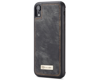CaseMe 2-in-1 Synthetic Leather Wallet Case for iPhone XR - Khaki/Grey