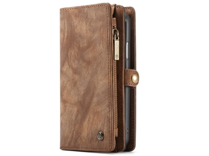 CaseMe 2-in-1 Synthetic Leather Wallet Case for iPhone XR - Beige/Tan