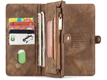 CaseMe 2-in-1 Synthetic Leather Wallet Case for iPhone XR - Beige/Tan