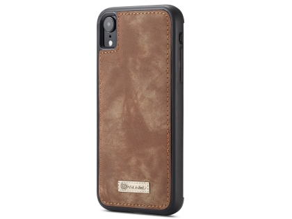 CaseMe 2-in-1 Synthetic Leather Wallet Case for iPhone XR - Beige/Tan