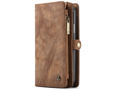 CaseMe 2-in-1 Synthetic Leather Wallet Case for iPhone XS Max - Beige/Tan Leather Wallet Case