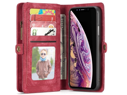 CaseMe 2-in-1 Synthetic Leather Wallet Case for iPhone XS Max - Pink/Blush