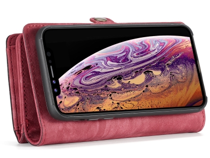 CaseMe 2-in-1 Synthetic Leather Wallet Case for iPhone XS Max - Pink/Blush