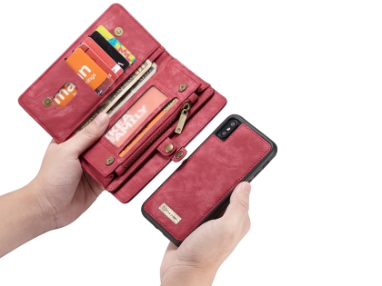 CaseMe 2-in-1 Synthetic Leather Wallet Case for iPhone XS Max - Pink/Blush