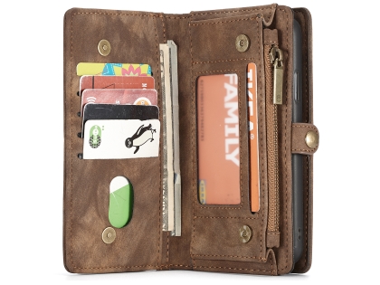 CaseMe 2-in-1 Synthetic Leather Wallet Case for iPhone XS Max - Beige/Tan