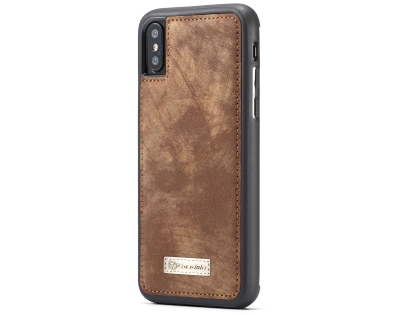 CaseMe 2-in-1 Synthetic Leather Wallet Case for iPhone XS Max - Beige/Tan