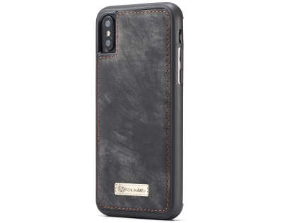 CaseMe 2-in-1 Synthetic Leather Wallet Case for iPhone XS Max - Khaki/Grey