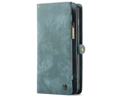 CaseMe 2-in-1 Synthetic Leather Wallet Case for Samsung Galaxy S10+ - Teal/Ash