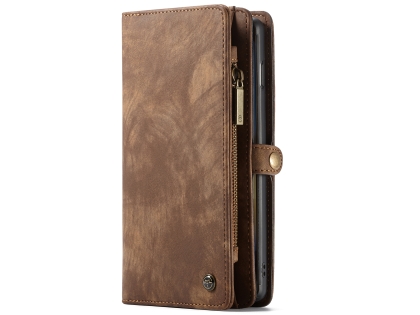 CaseMe 2-in-1 Synthetic Leather Wallet Case for Samsung Galaxy S10+ - Beige/Tan