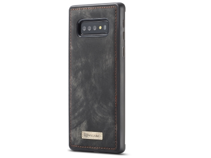 CaseMe 2-in-1 Synthetic Leather Wallet Case for Samsung Galaxy S10 - Khaki/Grey