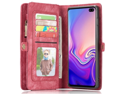 CaseMe 2-in-1 Synthetic Leather Wallet Case for Samsung Galaxy S10+ - Pink/Blush