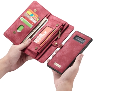 CaseMe 2-in-1 Synthetic Leather Wallet Case for Samsung Galaxy S10+ - Pink/Blush