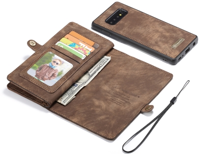 CaseMe 2-in-1 Synthetic Leather Wallet Case for Samsung Galaxy S10 - Beige/Tan