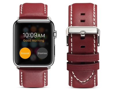 Premium Leather Band for 38/40 mm Apple Watch  - Rosewood Watch Band
