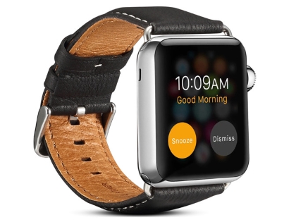 Premium Leather Band for 42/44 mm Apple Watch  - Black