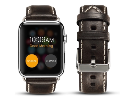 Premium Rustic Inspired Leather Band for 38/40 mm Apple Watch  - Charcoal Watch Band