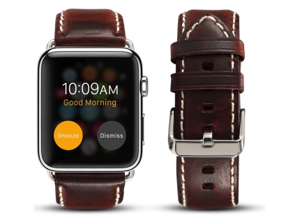 Premium Rustic Inspired Leather Band for 38/40 mm Apple Watch  - Maroon Watch Band
