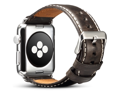 Premium Rustic Inspired Leather Band for 38/40 mm Apple Watch  - Charcoal
