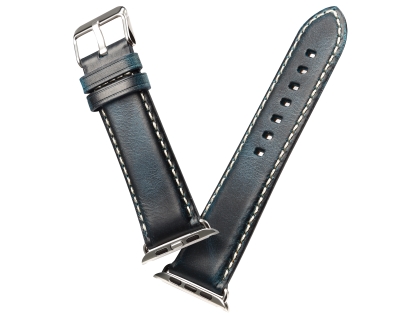 Premium Rustic Inspired Leather Band for 42/44 mm Apple Watch  - Midnight Blue