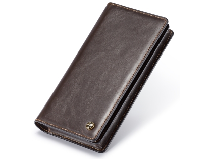 CaseMe Slim Wallet With Mobile Pouch - Brown
