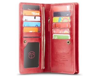CaseMe Slim Wallet With Mobile Pouch - Red